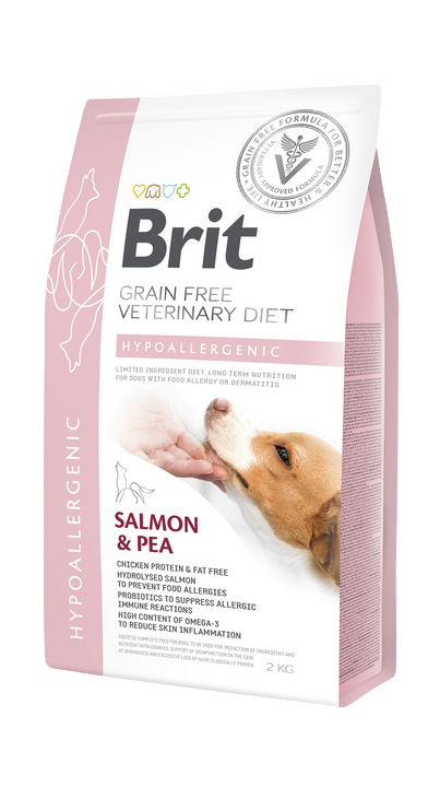 Brit Veterinary Diet Dermatitli Ve Gıda Alerji Rahatsızlıkları Olan Köpekler İçin, Tahılsız, Hipoalerjenik Somon Ve Bezelyeli Kuru Mama 2 kg 1